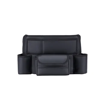 Автомобильный карман для хранения между сиденьями с подстаканником, автомобильный держатель для салфеток, Многоцелевой автомобильный карманный органайзер для сумок, черный